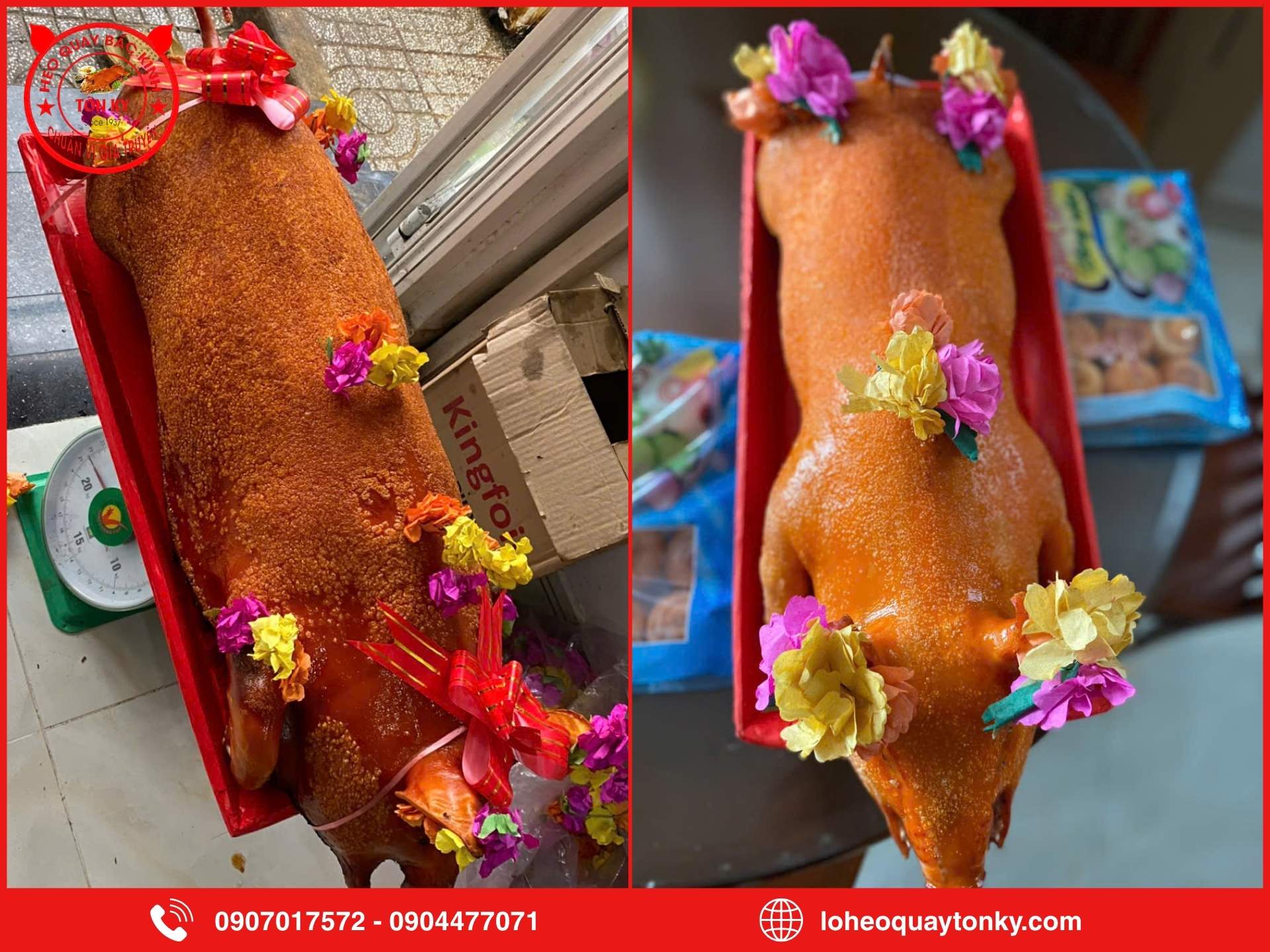 Heo quay nguyên con 25 - 30kg thường được dùng cho dịp nào?