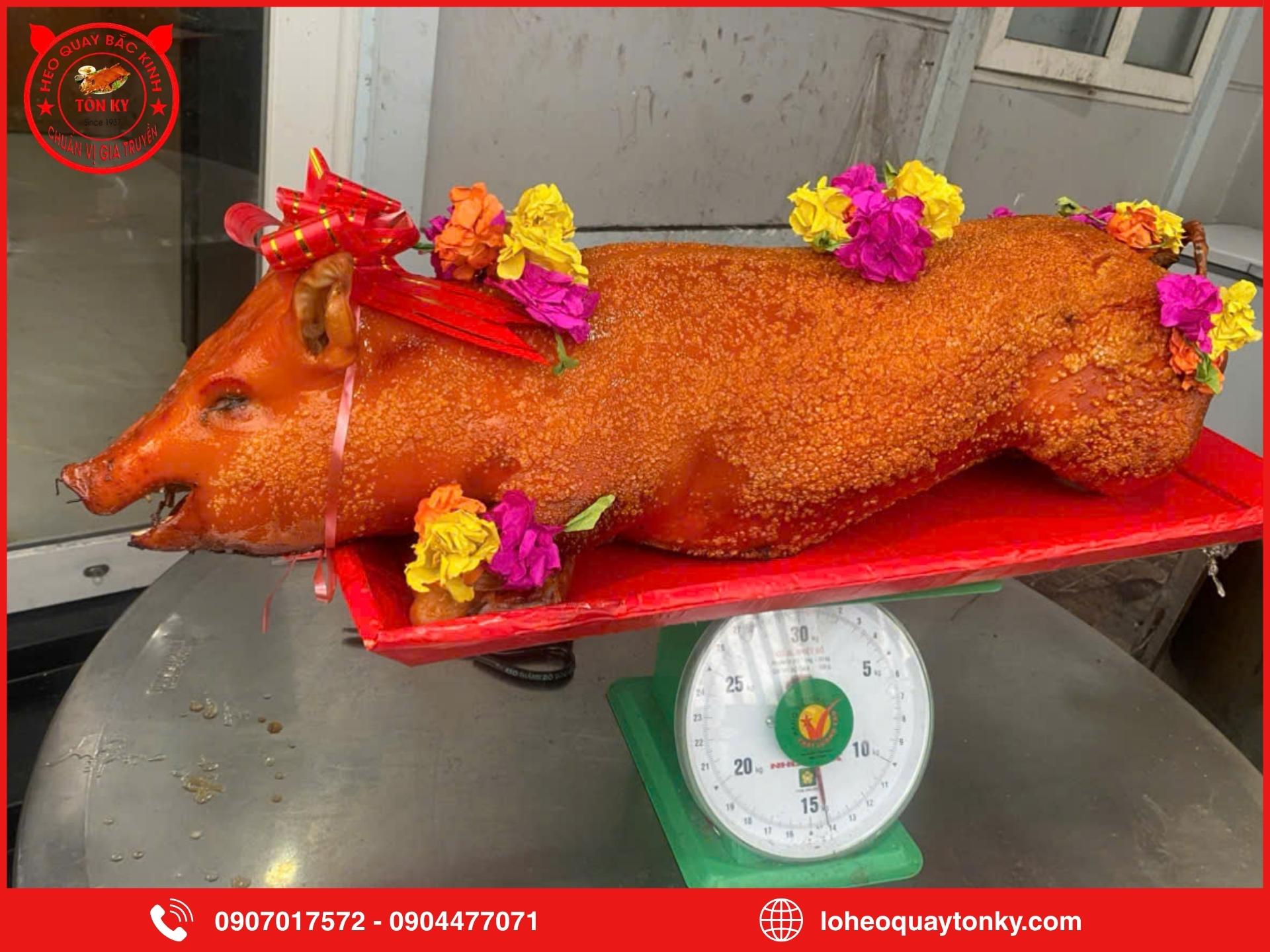 Kích thước heo quay cúng Bà Chúa Xứ phổ biến hiện nay